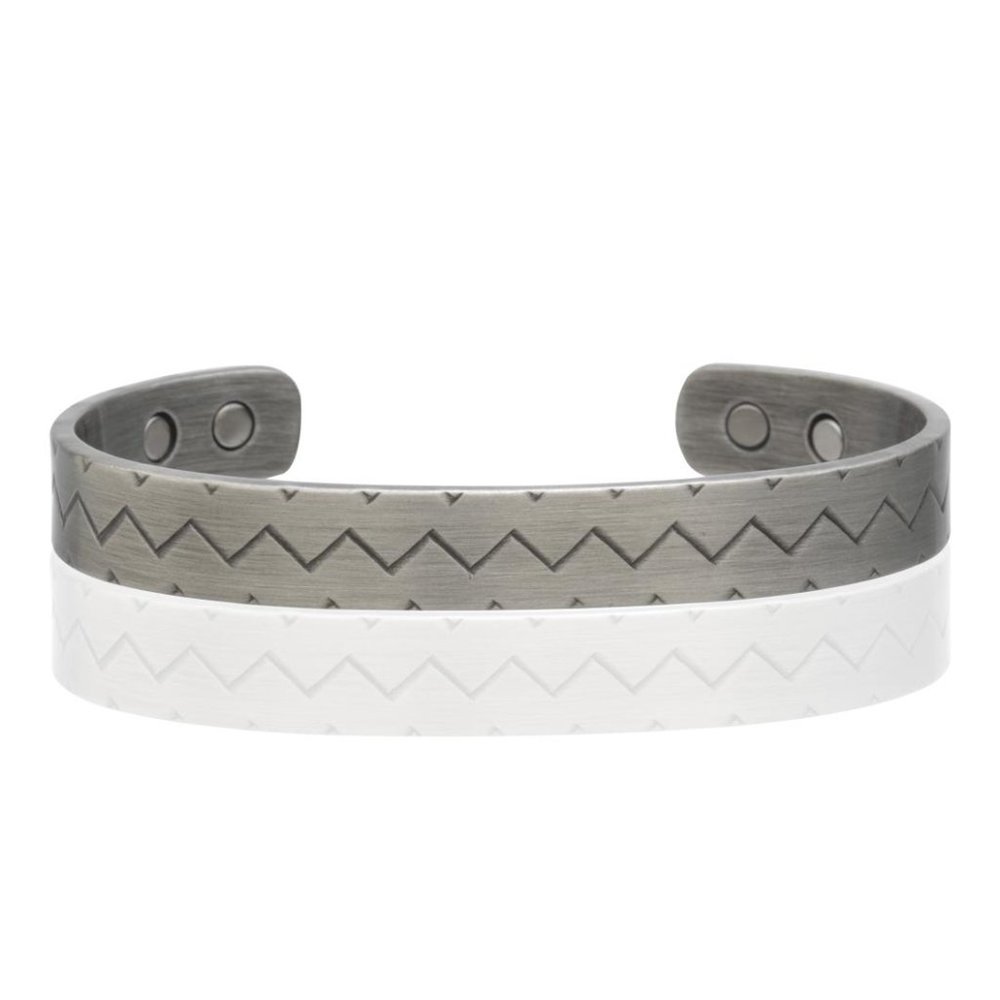 Antique Silver Magnetic Bracelet Cuff Bangle Mountain Energy Bracelet